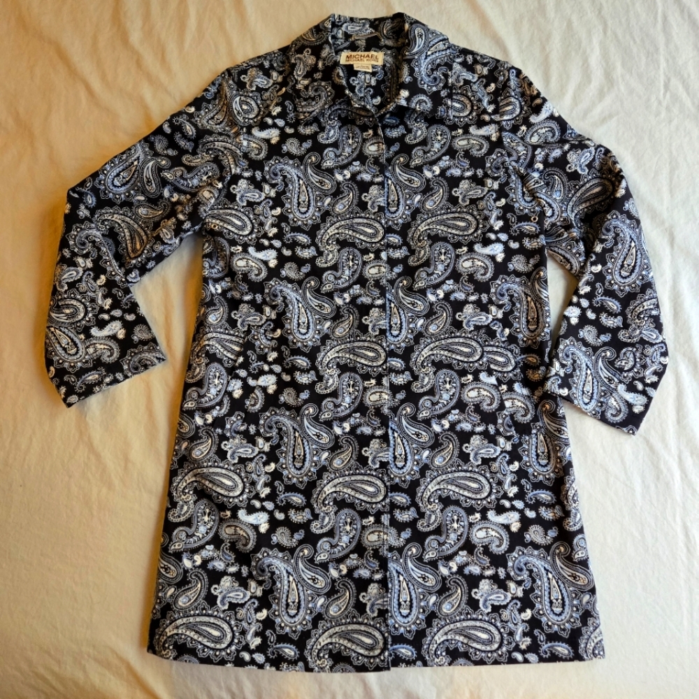 MICHAEL Michael Kors Blue Paisley Trench - L